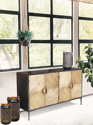 Madia Stile Industrial Legno e Metallo 147x85 cm