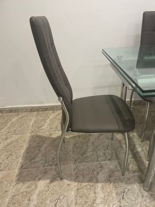 Mesa Cristal 6 Sillas Comedor