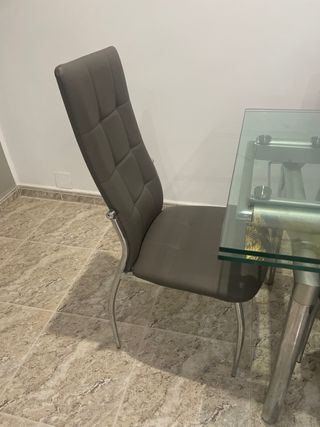 Mesa Cristal 6 Sillas Comedor