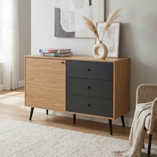 Madia Moderna 3 Cassetti e 1 Anta 118x39,5 cm