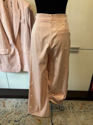 Completo donna rosa con perline