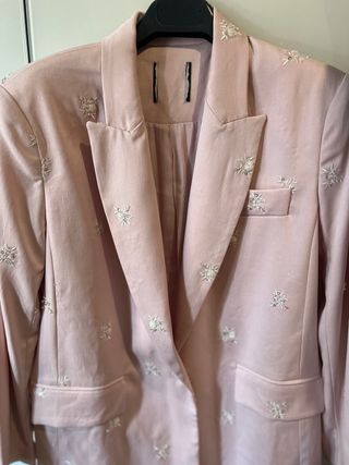 Completo donna rosa con perline