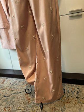 Completo donna rosa con perline