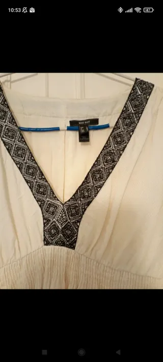 Vestido Mango beige y negro Talla M