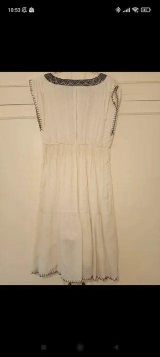 Vestido Mango beige y negro Talla M