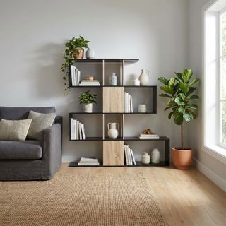 Libreria Moderna Design Legno Antracite 145x29 cm