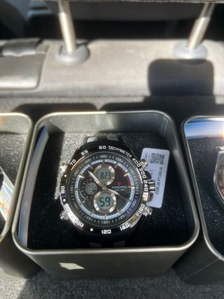 Reloj Fredric Hombre Negro y Plateado