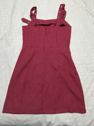 Vestido Pata de Gallo Negro y Rojo