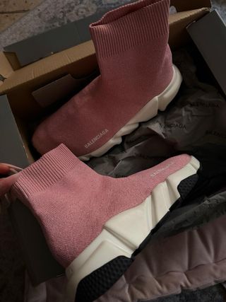 Scarpe Balenciaga Sock Glitter Rosa Tg 36