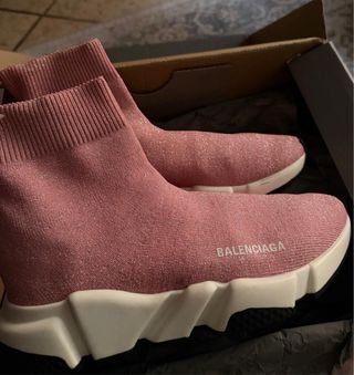 Scarpe Balenciaga Sock Glitter Rosa Tg 36