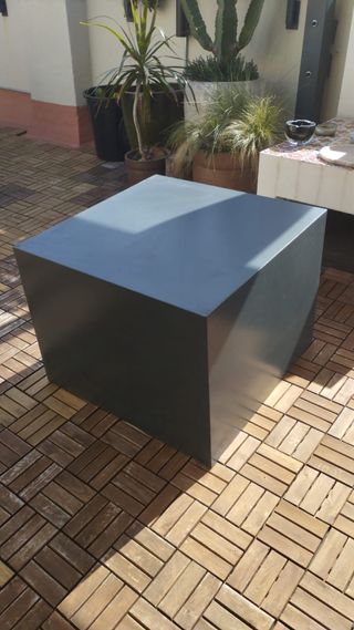 Cubo metálico gris sólido de alta calidad, 2 cubos