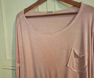 Camiseta rosa manga larga