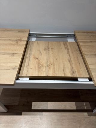 Mesa comedor extensible madera y metal