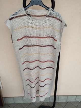 Maglia lunga copricostume traforata