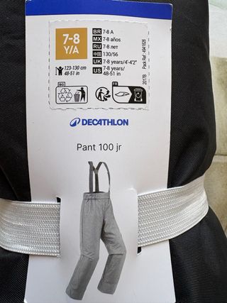 Pantalón de nieve 7-8 años NUEVO marca Decathlon
