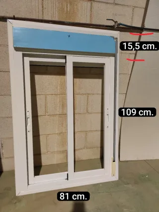 Ventana aluminio corredera 2H 81x115 sin cristal