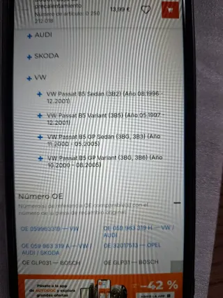 Calentadores Audi, Skoda, VW