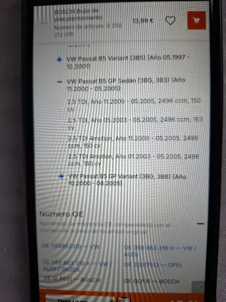 Calentadores Audi, Skoda, VW