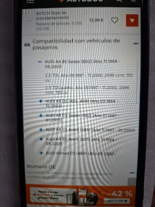 Calentadores Audi, Skoda, VW