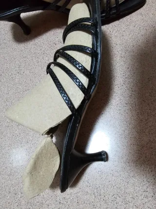 Sandalias Verano Tiras Cruzadas Negras