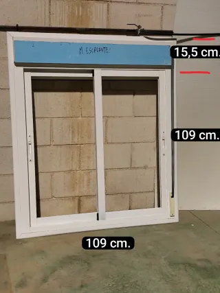 Ventana corredera aluminio 2H 109x115 sin cristal
