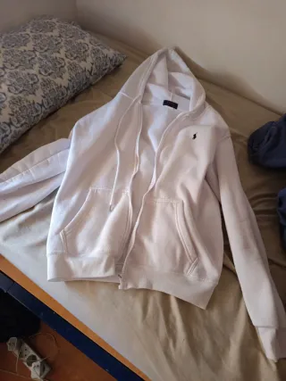 Sudadera Polo Ralph Lauren blanca con cremallera