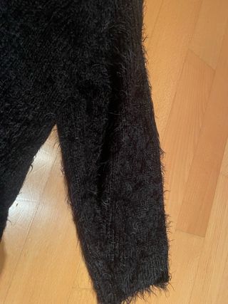 Cardigan nero tessuto peloso tg.XL -OVS