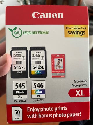Cartuchos Canon PG 545XL y CL 546XL Originales