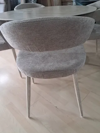 Butaca Diseño Beige Tela Madera