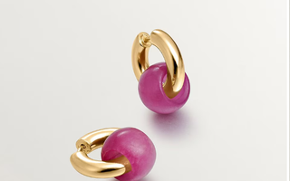 Pendientes Aristocrazy Plata baño Oro18k jade rojo