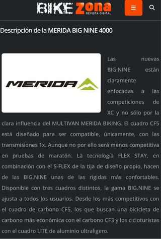 Merida Big Nine 4000 Carbono 29”