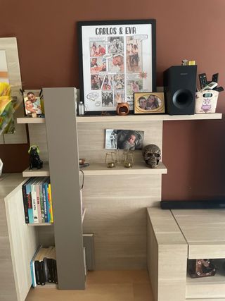 Estantería de pared madera y metal