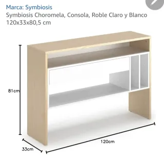 Consola Symbiosis Roble Claro y Blanco
