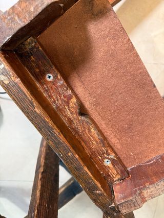 Pareja de banquetas rústicas madera maciza