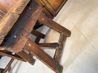 Pareja de banquetas rústicas madera maciza