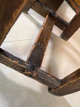 Pareja de banquetas rústicas madera maciza