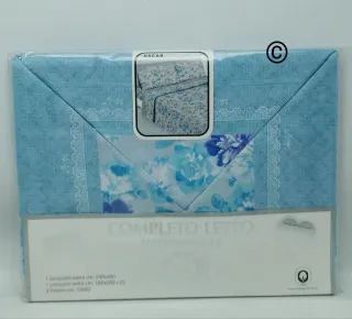 Completo Lenzuola Matrimoniali Grigio/Blu