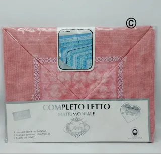 Completo Lenzuola Matrimoniali Grigio/Blu