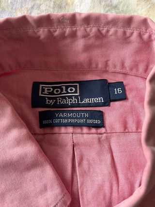 Camisa Oxford Ralph Lauren Rosa Talla L/XL