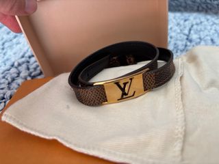 Pulsera Louis Vuitton Cuero Marrón y Dorado
