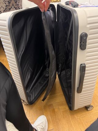 Maleta grande POLO beige/plata con ruedas