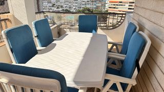 Conjunto Mesa y 6 Sillones Jardín