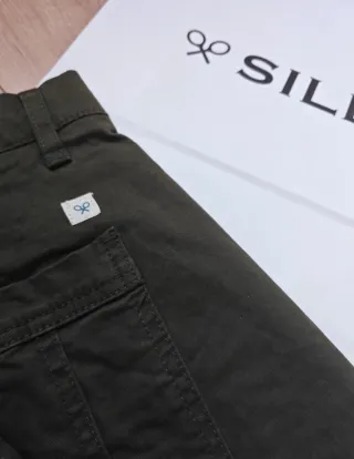 Pantalón Cargo Hombre Silbon Talla 40 Verde Oliva