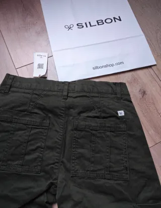 Pantalón Cargo Hombre Silbon Talla 40 Verde Oliva