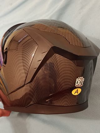 Casco Moto Fibra Carbono Visor Arcoíris TALLA: L