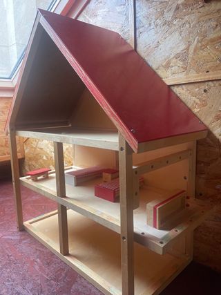 Casita de muñecas de madera+regalo