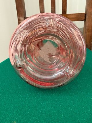 Vaso decorativo in vetro rosa con corda