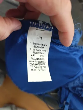 Top tirante azul encaje