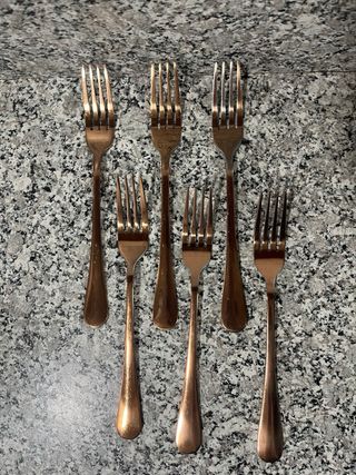 Cubiertos cobre metalizados (juego)