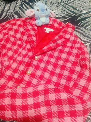 Chaqueta cuadros rosa y roja Primark